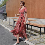 Flower Dress Women's Summer 2025 New Holiday Beach Dress Red Super Fairy Bohemia Long Dress