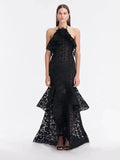Model 2025 Summer New Sexy Tight Dress Body Body To Collect Waist Hollow Long Dress Woman