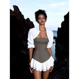 Niche Design Hottie Bumps Into Waist Lotus Leaf-Side Skirt Stitched With Bra Dress Suit Woman