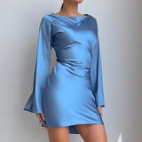 Temperament Belt Ribbon Ribbon Dress Woman Autumn Fashion Elegant Casual Bodybrace Ass Skirt DJPT