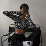 Women's Clothing In The Autumn Of 2025 New International Station Casual Umbilling With Zebra-Patrowed Backwear DJPT