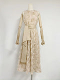 Summer New Round-Neck Sleeveless Three-Dimensional Flower Belt To Receive Long-Term Dress Women