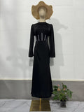 Spring Cundress Long Sleeves And Flaws With Irregular Long Dress Dress Woman