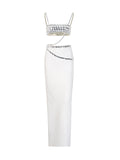 Babes Dress Suit Woman 2025 Spring New Heavy Industry Diamond Tsets Tsets Bursts Tosed Skirt