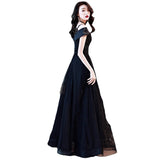 Evening Dress 2025 Spring Shoulder Birthday Dinner Party Host Art Examination Dress Woman