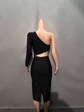 New Fashion Sexy Flowers To Wear A One-Shoulder Banded Dress Light Luxury Niche Evening Dress