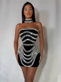 Niche Design Heavy Industry Nail Beads With Chest Banda Dress Party Dinner Dress Dress Dress