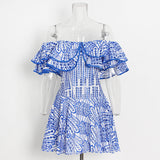 New Australian Trendy Design Elegant Short Dress Word Collar Lanky Thin Dress Woman