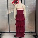 Women's New Breast-Laminated Folded Evening Dress Dress HZ0628