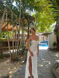 Three-Dimensional Flower Sling Dress Woman 2025 Summer New Waist Thin Design Feel Open Long Dress