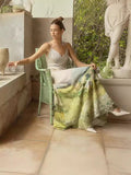 Summer New Elegant Sleeveless Temperament Print Belt Sling Dress