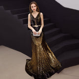Evening Dress Women In The Spring Of 2025 New Gradient Thin Car Model Long Show Show Performance Dress
