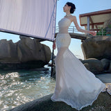 Holiday Style Sexy Perspective Chiffon Flower Bra Dress Female Design Sense Of Body Quality Dress
