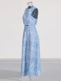 Holiday Wind 2025 New Round Collarless Bare Waist Vest High Waist Half-Dress Embroidered Two Sets Of Women