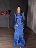 2025 New Ribbon Court Chiffon Spliced Half-High Tie With Dress