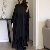 Women's Wish Round Collar Robe Loose Comfortable Fashion Bat Sleeve Temperament Long Dress
