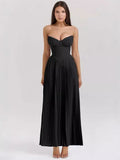 Women's New Sexy Breast-Wearing Shoulder-Folded Dress HZ0628