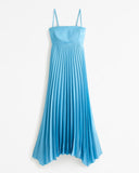 Summer New Sexy Fashion High-Funny Pressed Solid Color Suspension Dress