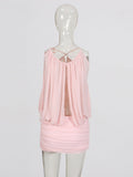 High-End Atmosphere Short Dress 2025 New Short Dress 2025 New Neck Chiffon Dress Dress Women's Dress