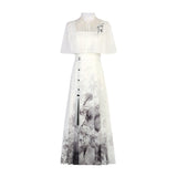 Ink And Cold River Hanfu Women's Chinese Style Improvement Han Element Top Dress Set 9033