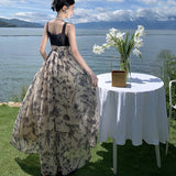 Sling Dress Summer New High-Waisted Splicing Strap Bra Dress Seaside Holiday Dress