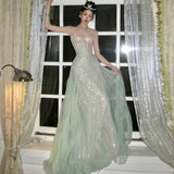 Evening Dress 2025 Summer New Banquet Bust Heavy Industry Sexy Host Birthday Adult Lisen Dress HZ0628