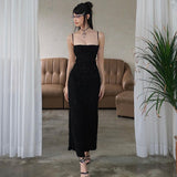 Slings Sexy Dew Fine Shiny Shiny Dress Summer Pure Breeze Hottie Senior Long Dress Girl DJPT