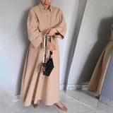 Autumn And Summer General Women's High-End Waistless Sleeve Long Skirt Long-Sleeved Button-Set Two Sets