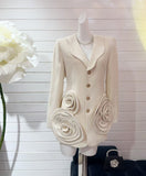 Scented Suit Dress 2025 Spring And Summer Single Row Buckle Large Three-Dimensional Flowers High-End Temperament Dress Dress Skirt