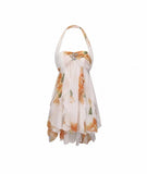 New Morning Robe Holiday Wind Lotus Leaf Side Hanging Floral Dress Bra