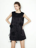 Elegant Famous Wind Dress 2025 Spring New Round Three-Dimensional Flower Esqueu Skirt Women's Dress