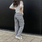 New Women's Street Hop Wind Low-Waist Fashion Trend Work Clothes Denim Casual Trousers DJPT