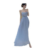 Fairy Design Feeling Blue Pure Lust Wind Beach Holiday Bare Back To Show Thin Skirt Slings
