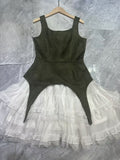 Peng Backband Dress 2025 Spring Street Wind Design Sensing Collust Design Collust Design Cake Dress Short Dress