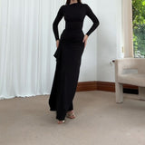 Women's Clothing Autumn 2024 New Fashion Sexy Slim Slim Open Skirt Hottie Dress