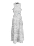 Holiday Wind 2025 New Round Collarless Bare Waist Vest High Waist Half-Dress Embroidered Two Sets Of Women