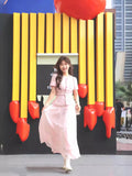 Design Pink Small Scented Slid Blouse Spring 2024 Spring High-End Temperament Folding Skirt Two-Piece