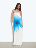 Women's Clothing 2024 Summer New Printed Chest Exposed High-Rise Dress DJPT