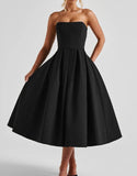 Sexy Women's Summer Wearing A Fish Bone Thoracic Dress Pure Style Hot Girl Repair In The Back Of The Long Dress HZ0628