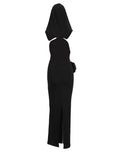 Famous Wind 2025 Summer New Hooded Design Sleeveless Three-Dimensional Flowers Splicing Bag Hip Dress
