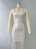 Women's Dress Drag Skirt Dew-Back Sling Skirt Body-Slit Dress