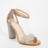 2025 New Water Drill Rough High Heel With A Buckle With Outdoor Fashion Sexy High-Heeled Sandals High Quality Shoes