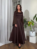 2025 Body-Claming Diamond-Coated With Long-Sleeved And Verteves Dress Woman