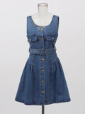 Trendy Cowboy Sling Skirt 2025 New Women's Summer Single Buckle Door Belt Belt Belt Belt Short Skirt Dress Dress Woman