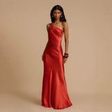 2024 New Party Slant Shoulder Dresses INS Casual Fashion Clove Dress HZ0628