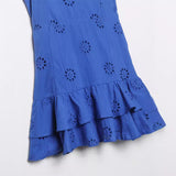 New Women's Wear V-Neck High-Waisted Splicing Medium-Long Sling Dress Women's Style DJPT