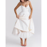 Women's New Sling V-Neck Sleeveless Dress Pony Skirt HZ0628