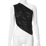 Women's Clothing 2024 New Solid Color Lud Asymmetric Collar Top DJPT
