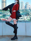 New Retro Fashion Christmas New Year Reduction Temperament Bumpy Bag Knitted Elastic Jumpsuit