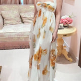 New Morning Robe Holiday Wind Lotus Leaf Side Hanging Floral Dress Bra